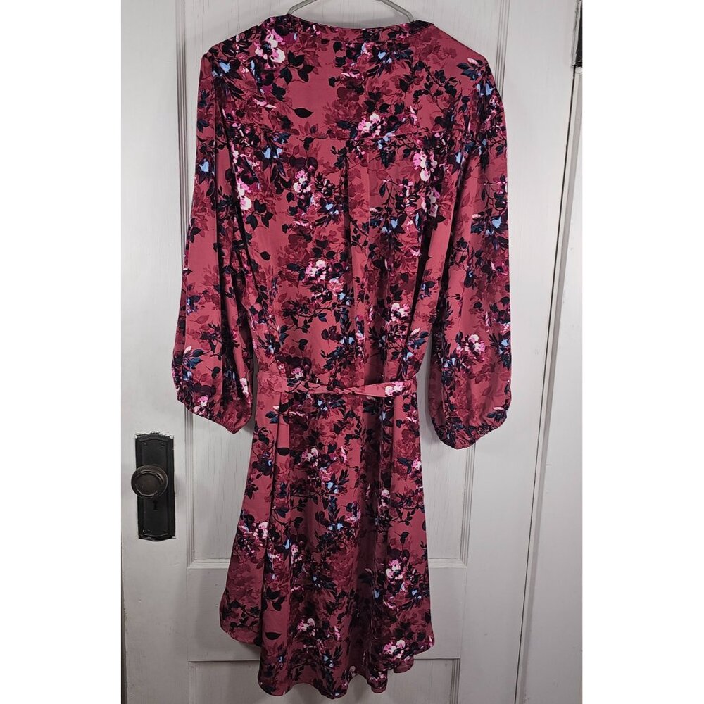 Torrid Womans Size 3X (3) Floral Pink Mini Studio de chine Shirt Dress - Picture 3 of 5